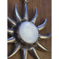 Vintage Large Sterling Silver Celestial Sunburst Pendant 3” White Cabochon 24.4g
