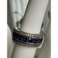 Sterling Silver Blue Stone Ring 925 Two Tone Band Size 6