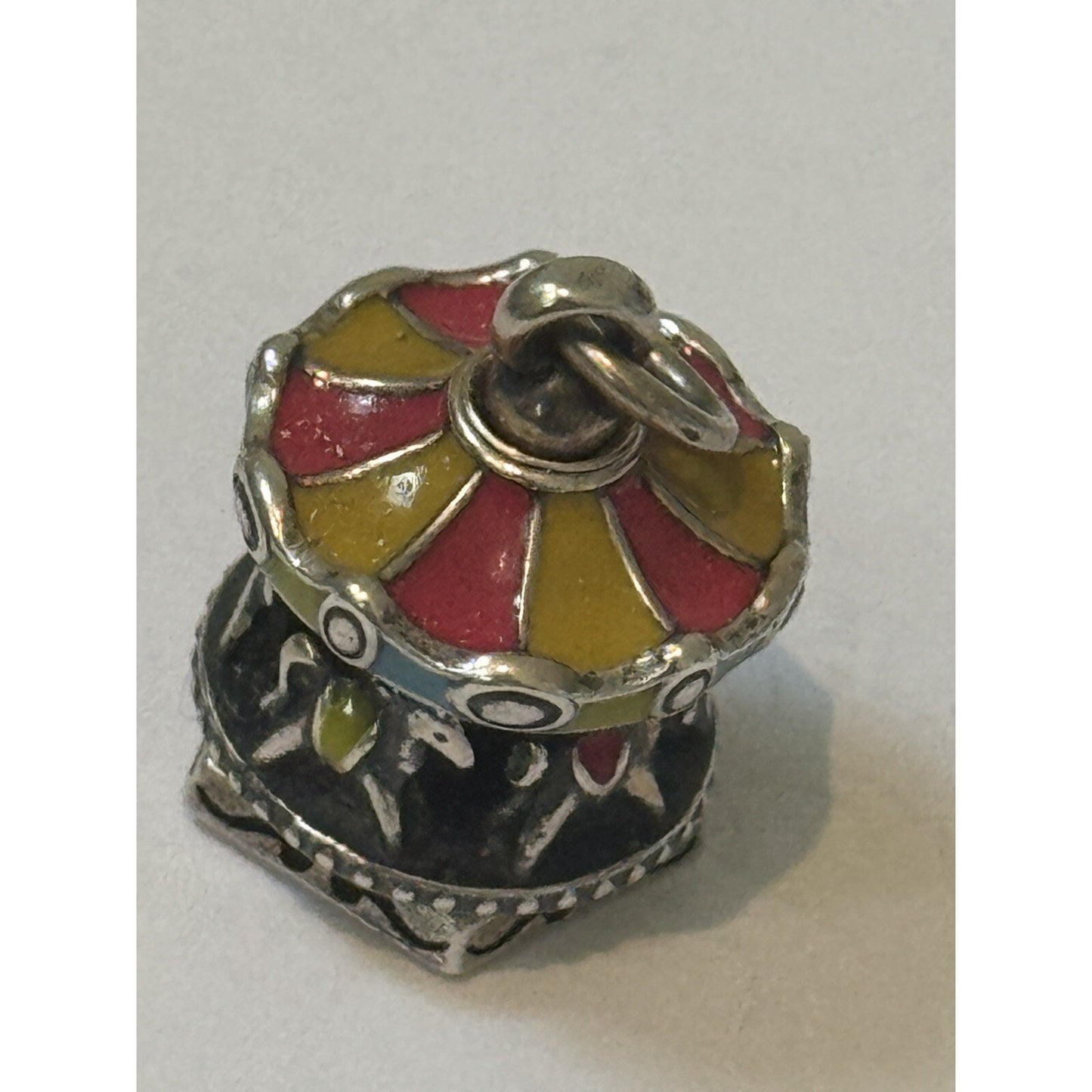Pre owned James Avery Retired Silver And Enamel Spinning Carousel Charm BRAND NEW in Box