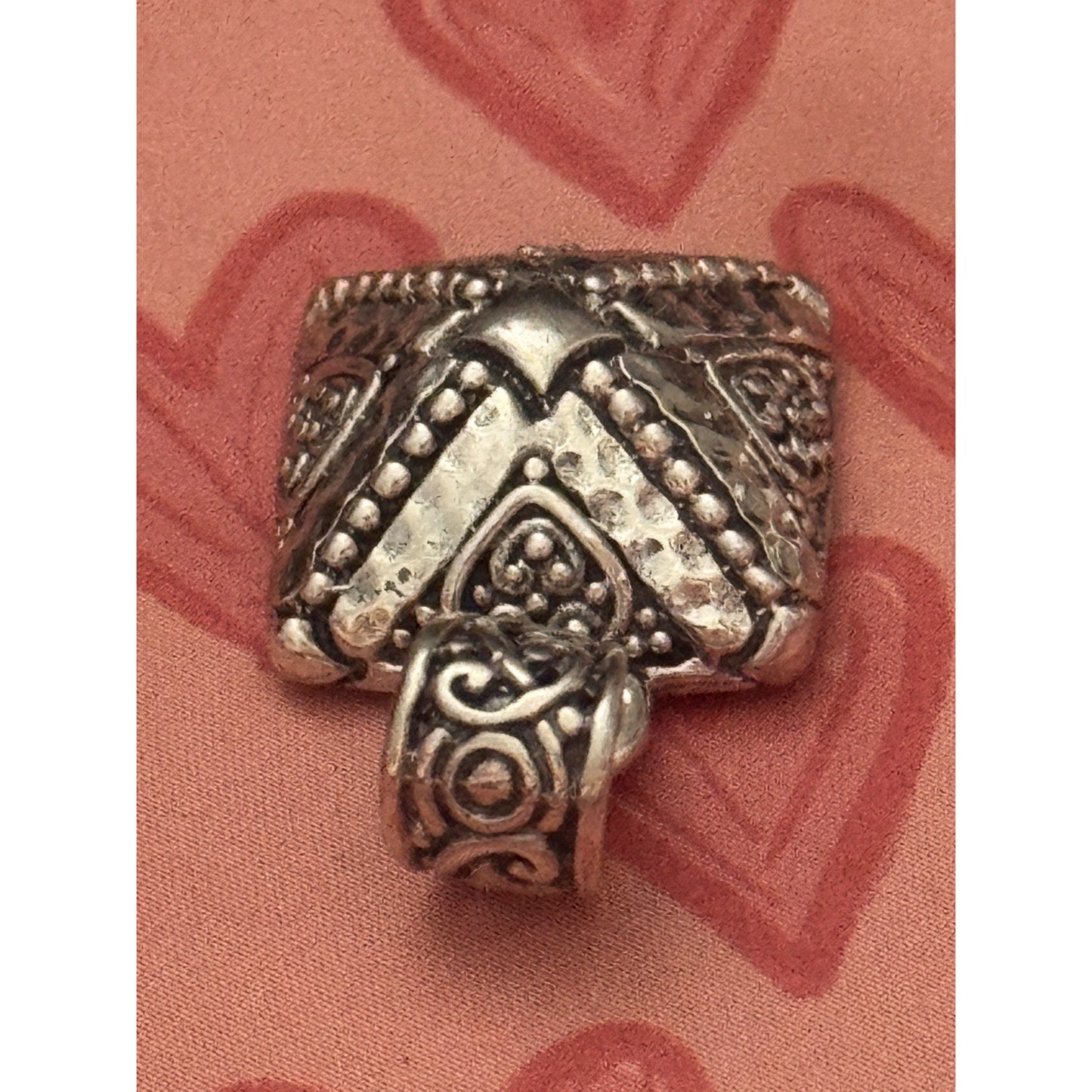 Vintage Bali Sterling Silver Box Pendant Signed 925 MD Ornate Amulet Style 1”