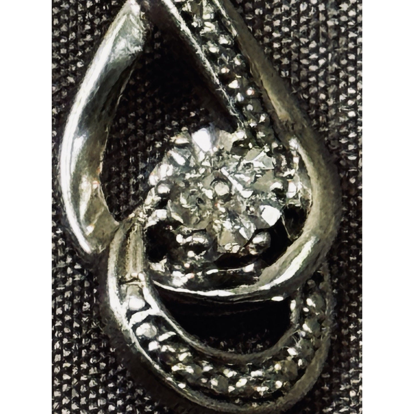 925 Sterling Silver Genuine Diamond Infinity Swirl Pendant Necklace 18” Italy 9g