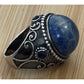 Vintage CFJ Thai 925 Sterling Silver Sodalite Statement Ring Size 9 17g