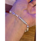 Vintage Sterling Silver Multi-Stone Tube Bracelet 925 LA Onyx, Jasper, Jade 7.5”