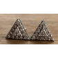 Vintage Sterling Silver Pave Triangle Stud Post 925 Earrings