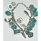 Vintage Sterling Silver Turquoise Charm Bracelet Southwestern Native Style 44g