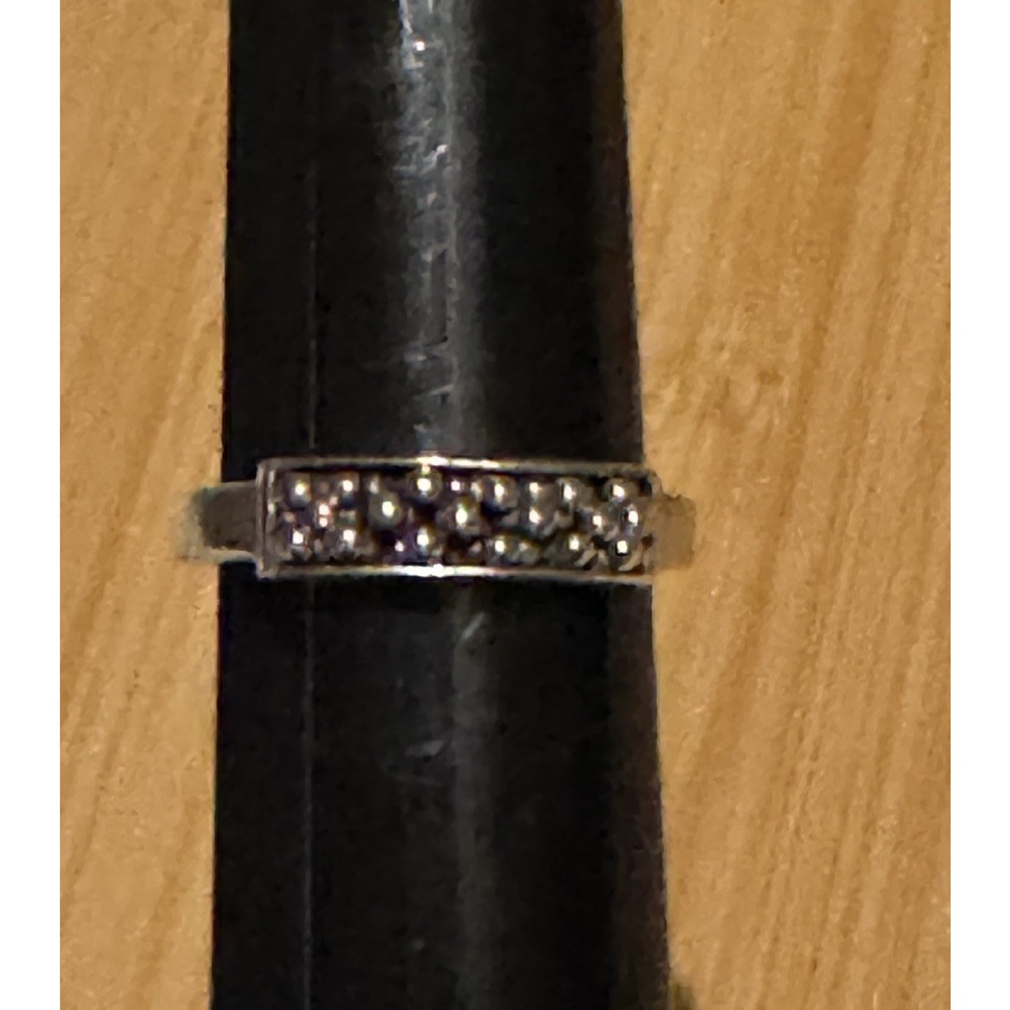 Vintage Michael Dawkins Sterling Silver Beaded Pebble Bar Ring Size 7.5 5g