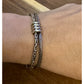 Vintage Bali Sterling Silver 925 Handwoven Double Chain Bracelet 25.2g, 7.75 gr