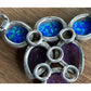 Sterling Silver Blue Opal Amethyst Necklace Statement 925