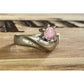 Vintage Sterling Silver Pink Spinel Gemstone Stone Ring 925 Swirl Setting Size 8