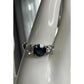 Vintage 925 Sterling Silver Blue Sapphire CZ 3 Stone Ring Sz 10.5