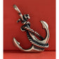 Vintage Sterling Silver Nautical Anchor Charm Pendant Rope Detail Sailor Boho