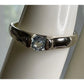 Vintage Sterling Silver Blue Topaz Solitaire Ring Natural Blue Gemstone Sz 7.25