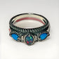 Carolyn Pollack 925 Sterling Opal & Turquoise Ring Southwest Style Size 9.5 - 6g