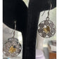 Vintage Sterling Silver Two Tone Butterfly Flower 1.5” Dangle Drop Boho Earrings