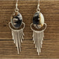 Vintage Sterling Silver Wild Horse Fringe Dangle Earrings Signed 97