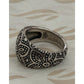 Pre owned James Avery Retired Sterling Silver Wide Beaded Floral Ring Size 9