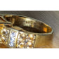 Vintage 18K GF Brown Crystal Rhinestone Cocktail Ring Size 9.25