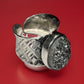 CFJ Sterling Silver Ring with Black Druzy Quartz Stone Adjustable Size 7
