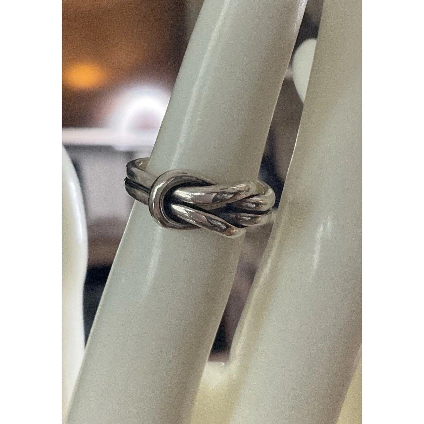 Sterling Silver Knot Ring Love Knot Band Minimalist Infinity Ring Size 5.5
