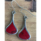 Vintage ATI Thailand 925 Sterling Silver Red Jasper Dangle Drop Earrings