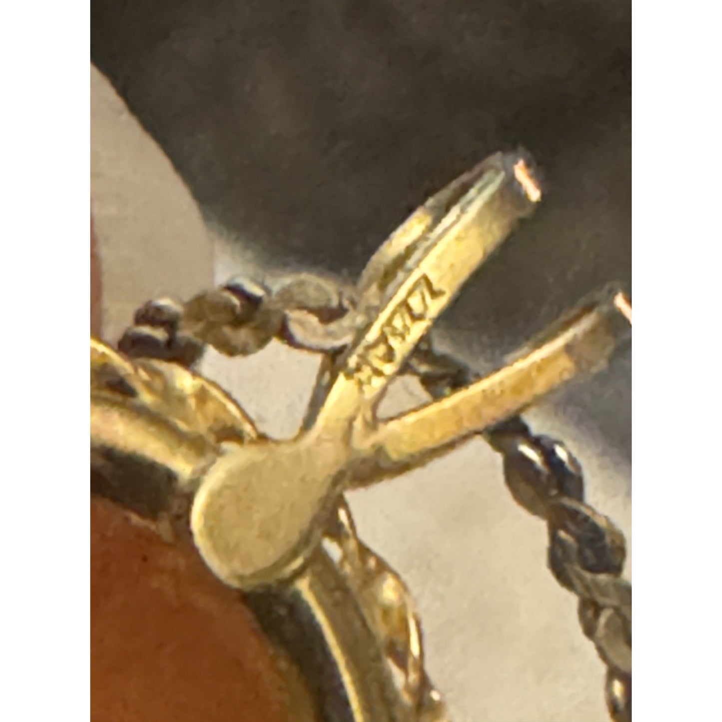 Vintage 14K Solid Gold ZZ Cameo Pendant 2g w/ 20” Italy Danecraft 925 Gold Chain