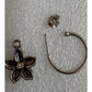 Retired Pandora Sterling And Gold Diamond Flower Changeable Earrings