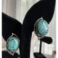 Vintage Sterling Silver Taxco Turquoise Post Earrings Signed 925 17g