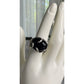 KN 925 Sterling Silver Black Onyx Ring Size 7.5 Large Cabochon