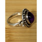 Amethyst Cabochon Sterling Silver Beaded Purple Gemstone Ring Size 7.5 India