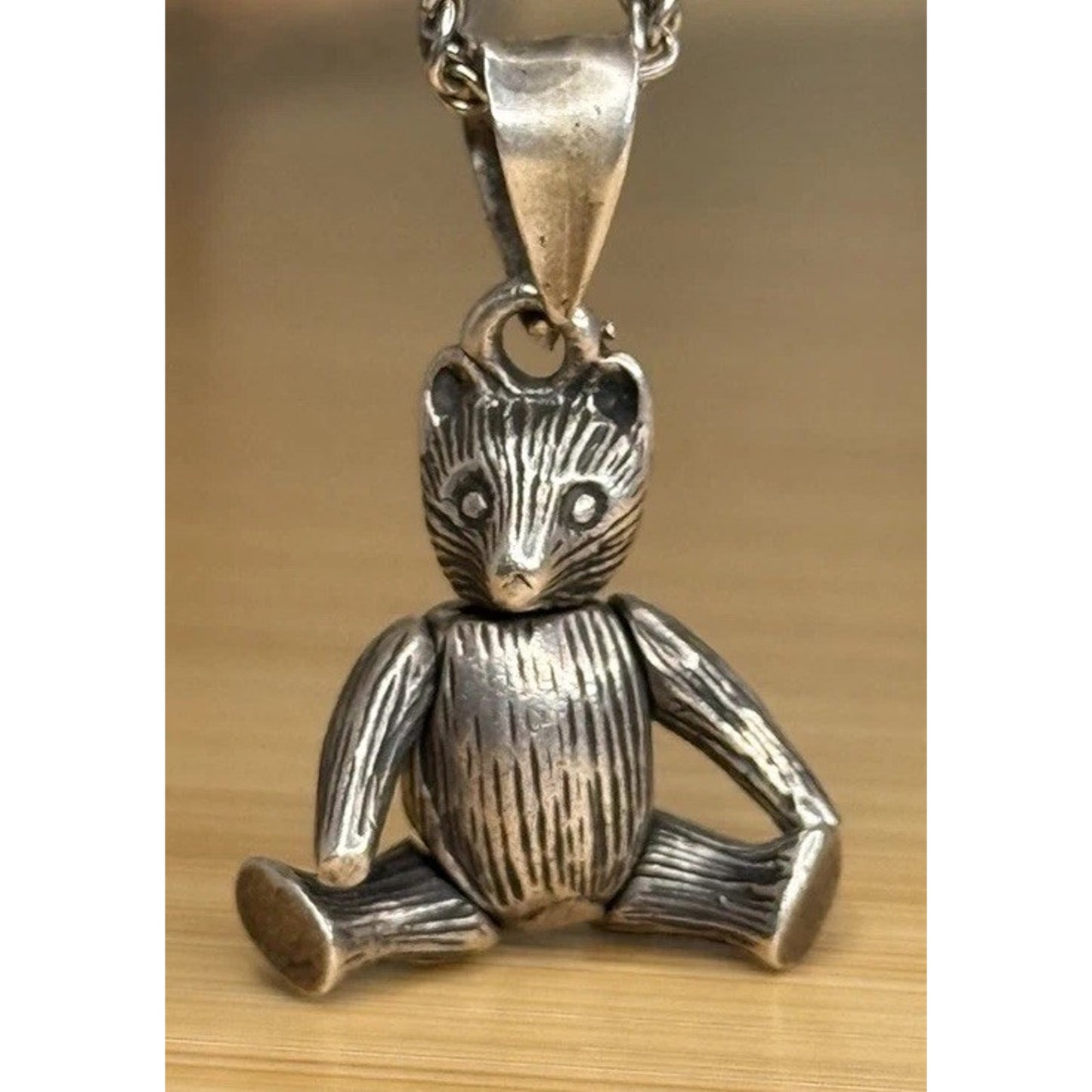 Vintage Sterling Silver 3D Movable Bear Charm/ Pendant