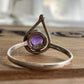 Vintage 925 Sterling Silver Purple Amethyst Cabochon Ring
