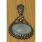 Barbara Bixby 925 Sterling 18K Gold Carved Aquamarine Pendant Enhancer 15g