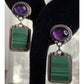 Vintage Roie Jaque Navajo Native American 925 Sterling Malachite Dangle Earrings