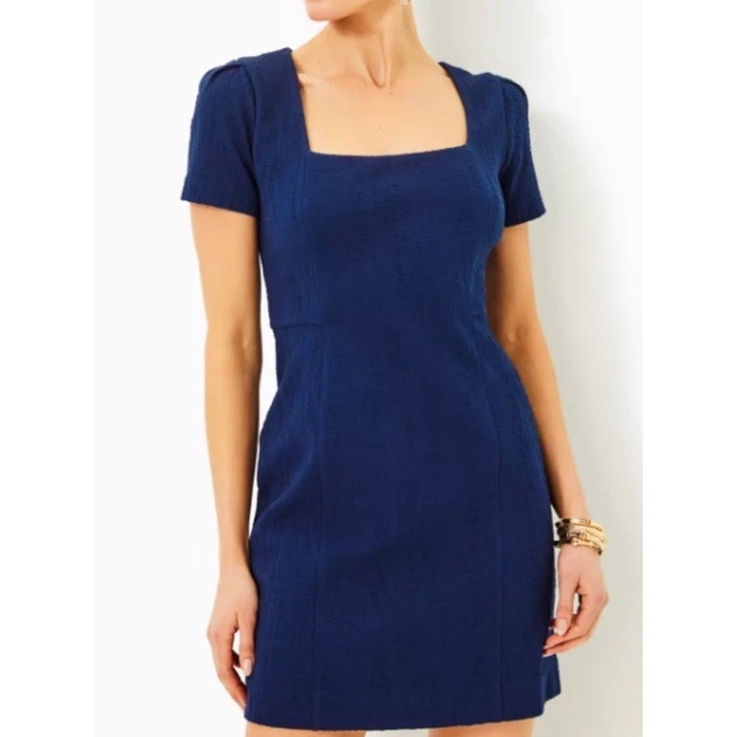 Brand New Lilly Pulitzer Brinley Stretch Dress Navy Jacquard Sz M SOLD OUT!!