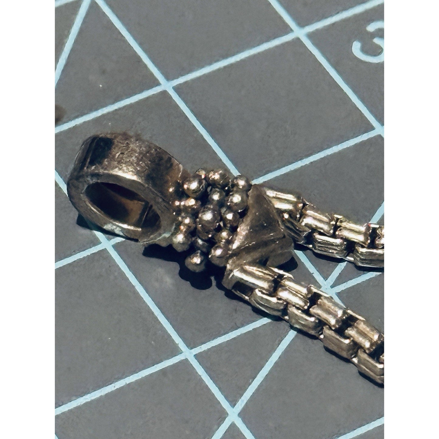 Michael Dawkins 925 Sterling Silver Black Onyx Pendant Enhancer Chain Link 17g