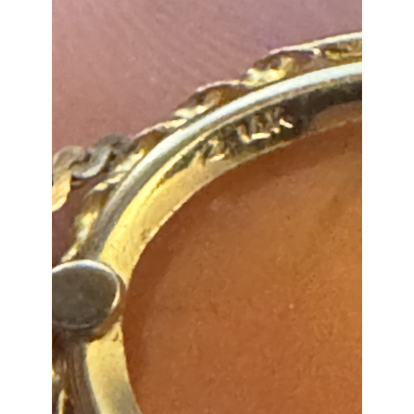 Vintage 14K Solid Gold ZZ Cameo Pendant 2g w/ 20” Italy Danecraft 925 Gold Chain