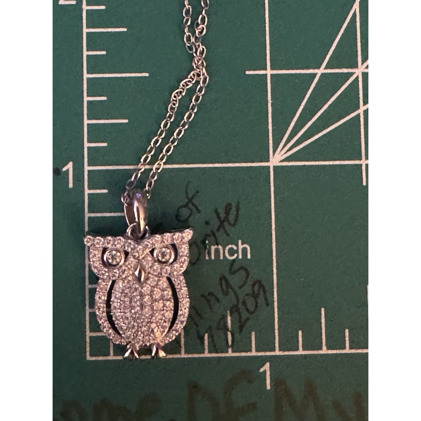 IBP 925 Sterling Silver CZ Owl Pendant Necklace 18” Sparkly Pave Owl