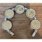 Vintage Italian Sterling Silver Bracelet Five Genuine Italian 20 Lire Coins 44g