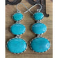 Sleeping Beauty Turquoise Sterling 925 Dangle Drop Earrings CN LUC Lucas Lameth