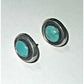 Vintage Navajo Zuni Sterling Silver Turquoise Post Earrings Signed S.J 6g