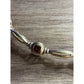 Vintage 925 Sterling Silver Gold Plated Garnet Link Bracelet 7.75” Thailand