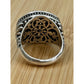 Robert Manse M ID 925 Sterling and 18K Gold Dragonfly Flower Sz 8.5 Bali 7g
