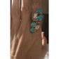 Vintage 925 Sterling Silver Long Turquoise Cabochon Statement Ring Size 7.5
