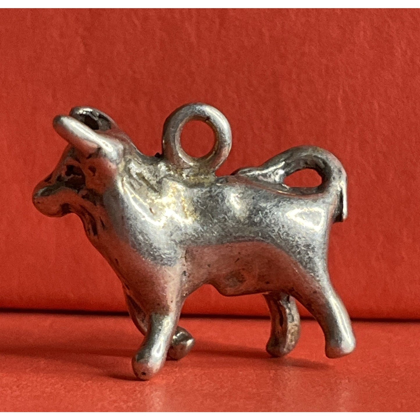 Vintage Sterling Silver Cow Bull Calf Charm