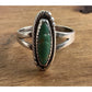 Vintage Navajo Oval Turquoise Sterling Silver Southwestern Style Ring Size 8