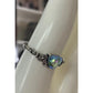 Vintage Sterling Silver Blue Iridescent Ring Size 10.5