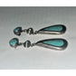 Vintage Sterling Silver Turquoise Dangle Drop Southwestern Earrings 2” Long 13g