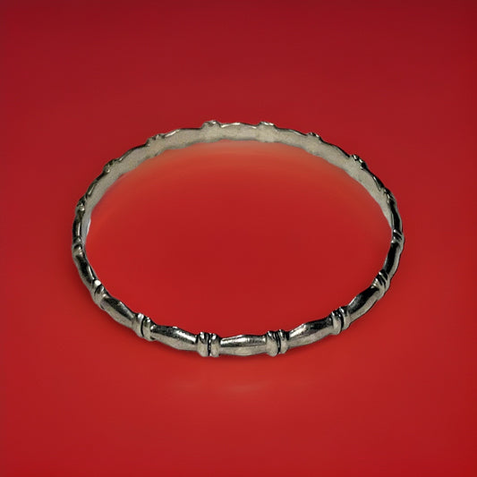 Vintage TAXCO Sterling Silver 925 Bamboo Pattern Bangle bracelet 23grams