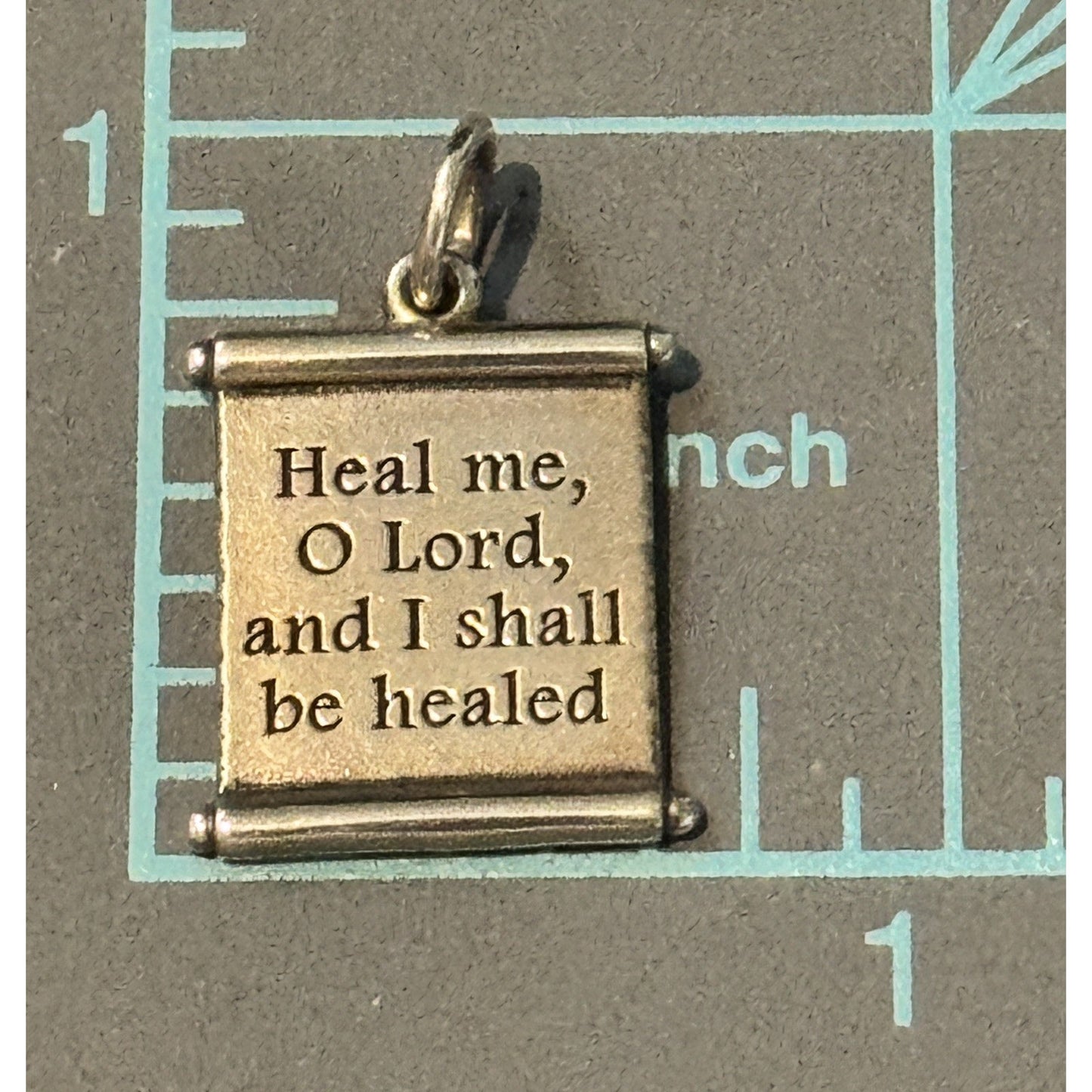 James Avery Retired 925 HEAL ME O LORD AND I SHALL BE HEALED God’s Scroll Charm