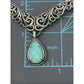 New Carolyn Pollack Sterling Silver Turquoise Doublet Scroll Rope Bar Necklace